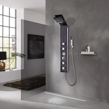 vidaXL Douche paneelsysteem glas bruin, Doe-het-zelf en Bouw, Verzenden, Nieuw