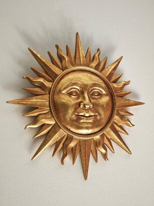 Wanddecoratie - Europa - Muurmedaillon Gouden Zon, Antiquités & Art, Curiosités & Brocante