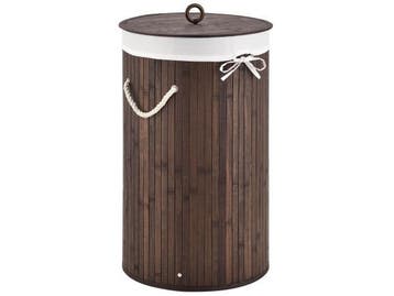 Veiling - Bamboe Wasmand Curly - 55 liter - Bruin - Incl. Wa, Nieuw