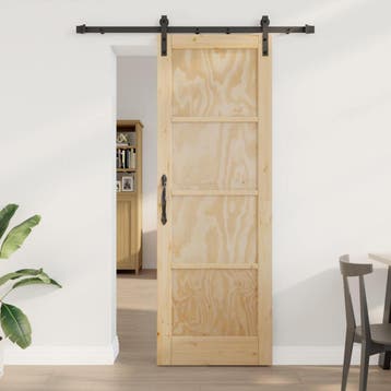 vidaXL Schuifdeur Naturel 73,5 x 211 cm Massief grenenhout, Verzenden, Nieuw