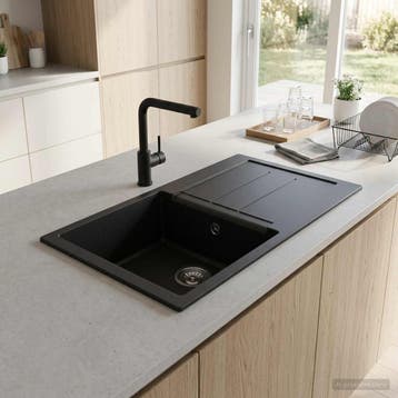 vidaXL Enkele keukenspoelbak Graniet 78 x 50 x 20 cm Grafiet, Verzenden, Nieuw