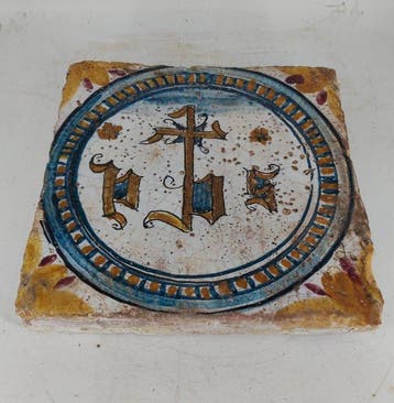 Antiek Tegel - Antiek - 1700-1750 - Prachtige en zeldzame