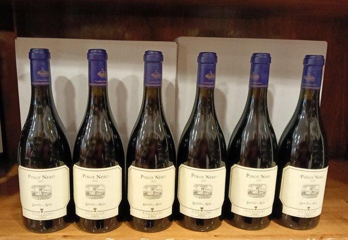 2000 Castello della Sala, Pinot Nero - Umbrië - 6 Flessen, Verzamelen, Wijnen