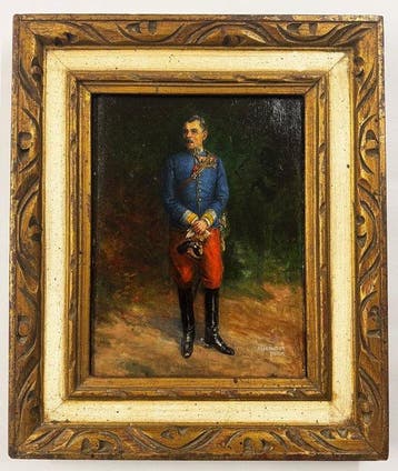 Alexander Pock (1871-1950) - Portrait eines Ulanenoffiziers, Antiek en Kunst
