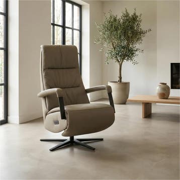Leren elektrisch relaxfauteuil Core - Toledo Mocca, Ophalen of Verzenden