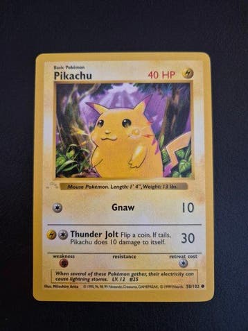 Pokémon - 1 Card - Pikachu 58/102 - WOTC - Base set, Nieuw