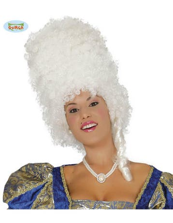 Witte hoge pruik barok, Ophalen of Verzenden, Nieuw