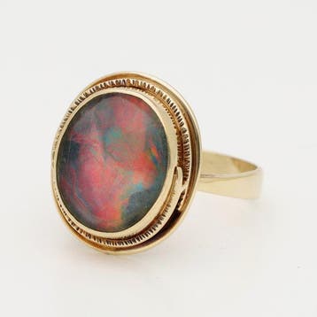 Ring - 14 karaat Geel goud - Opaal