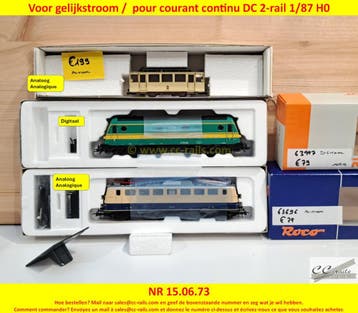 Matériel 2-rail courant continu DC locomotives, wagons rails, Ophalen of Verzenden