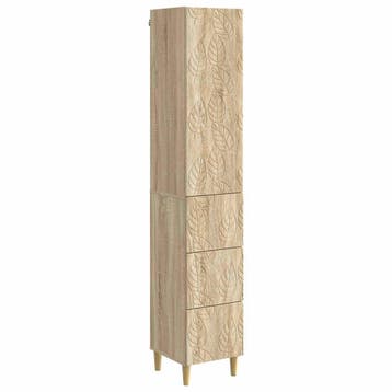 vidaXL Kast Set 2 pcs Sonoma Eiken 33 x 34,5 x 90 cm Bewerkt, Huis en Inrichting, Verzenden, Nieuw