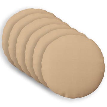 vidaXL Kussensloop 6 st HEERLEN Crèmekleurig Ø 60 cm Stof, Verzenden