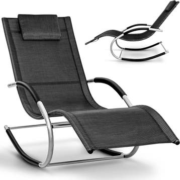 Ligbed - Ligstoel - Zonnebed - Relaxstoel - Zwart - Tillvex®, Tuin en Terras, Verzenden, Nieuw