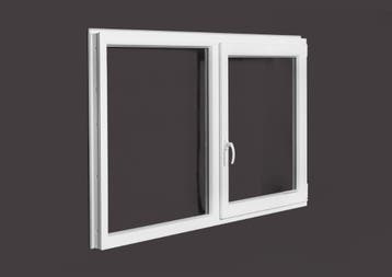 PVC vast-draaikiep b200xh130 cm Wit, Doe-het-zelf en Bouw, Glas en Ramen, Gevelraam of Ruit, 120 tot 160 cm, Nieuw, Ophalen of Verzenden