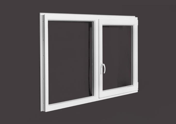 PVC vast-draaikiep b200xh130 cm Wit, Doe-het-zelf en Bouw, Glas en Ramen, Dubbelglas, Nieuw, Gevelraam of Ruit, 120 tot 160 cm