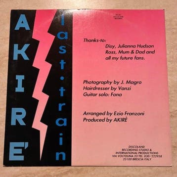 AKIRE - Last Train - Sought-after Italo-Disco 12 Maxi, Nieuw in verpakking