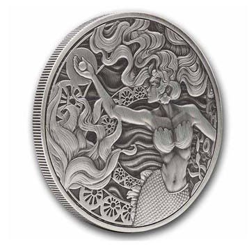 Samoa. 2 Tala 2025 – Mermaid & Pearl – 1 oz Silver Coin –