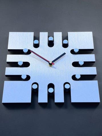 Horloge murale - Juwelier Hörl Brutalist Acier inoxydable -