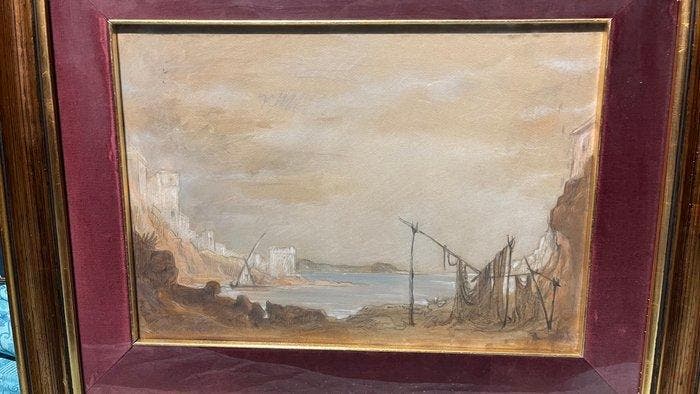 Marcel Escoffier (XX) - Muta di portici, Antiquités & Art, Art | Peinture | Classique