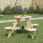 vidaXL Picknicktafel voor 4 kinderen met parasolgat rond, Verzenden