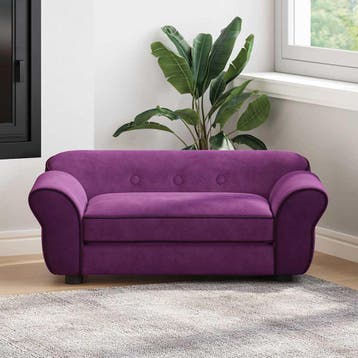 vidaXL Hondenbank 72x45x30 cm pluche bordeauxrood, Verzenden