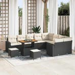 vidaXL Tuinbank Set 12 pcs Zwart poly rattan, Tuin en Terras, Tuinsets en Loungesets, Verzenden, Nieuw