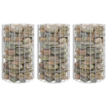 vidaXL Gabion plantenbakken 3 st rond verhoogd Ø30x50 cm, Tuin en Terras, Verzenden, Nieuw