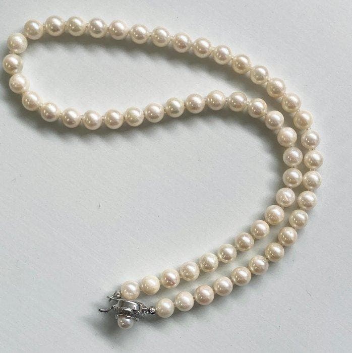 Zonder minimumprijs - Halsketting Zilver Parel, Bijoux, Sacs & Beauté, Colliers