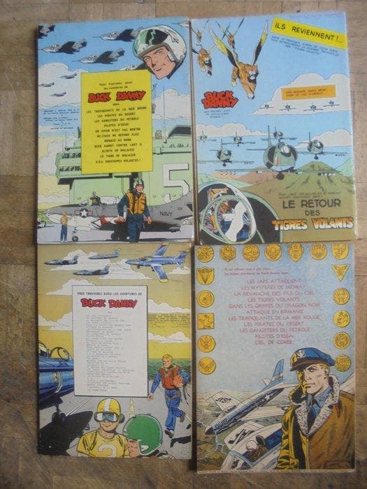 Buck Danny T12 + T21 + T25 + T37 - 4x B - 4 Album - Eerste, Boeken, Stripverhalen