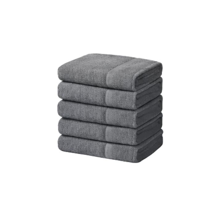 Handdoeken 70×140 cm – Set van 5 – 400 g/m² - Antraciet, Maison & Meubles, Salle de bain | Linge de bain & Accessoires, Envoi