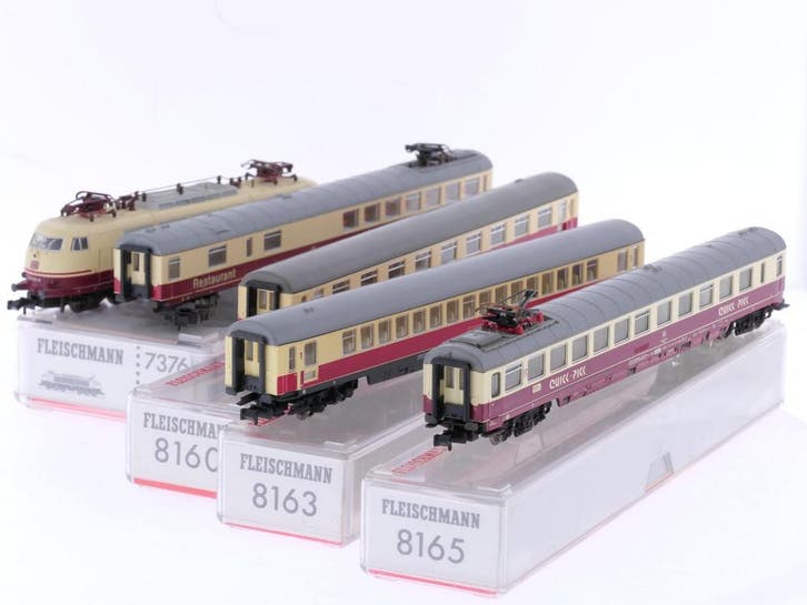 Schaal N Fleischmann 7376, 8160, 8162, 8163 en 8165 TEE t..., Hobby & Loisirs créatifs, Trains miniatures | Échelle N, Enlèvement ou Envoi