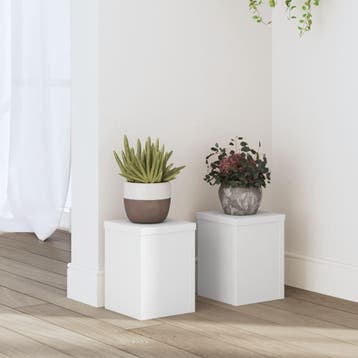 vidaXL Plantenstandaards 2 st 15x15x20 cm bewerkt hout wit, Verzenden