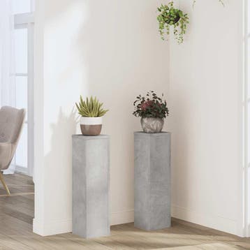 vidaXL Plantenstandaards 2 st 17x17x60 cm bewerkt hout, Verzenden, Nieuw