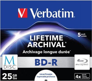 Verbatim 43823 M-Disc Blu-ray 25 GB 5 stuk(s) Jewelcase B..., Verzenden