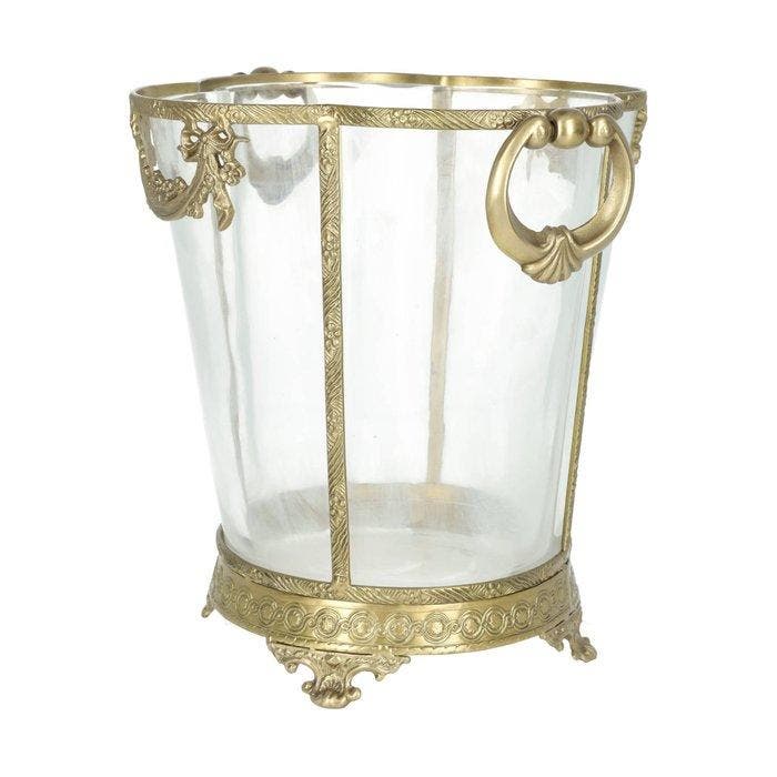 Champagne koeler - Glas, Messing, Antiek en Kunst, Curiosa en Brocante