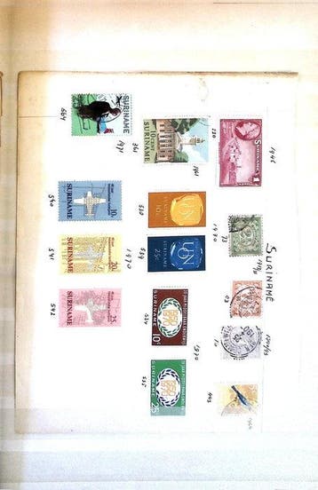 Suriname 1873 - Suriname in Schaubekalbum 1873-1990 en in, Gestempeld