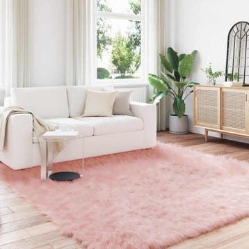 vidaXL Tapijt van imitatie schapenvacht TAFALLA Roze 240 x, Verzenden