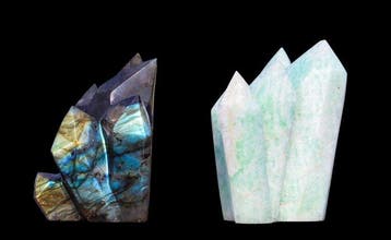 Natuurlijke Blauwe Flitsende Labradoriet & Aqua Amazoniet