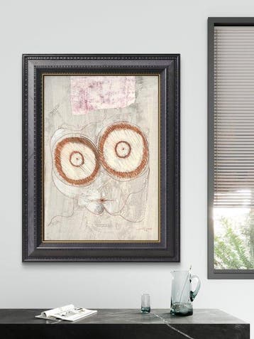 Robert Detheux (1932-2010) - Visage aux Grands Yeux (ou, Antiek en Kunst