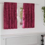 vidaXL Velvet Gordijnen 2 pcs Wijnrood 140 x 140 cm Fluweel, Huis en Inrichting, Verzenden, Nieuw