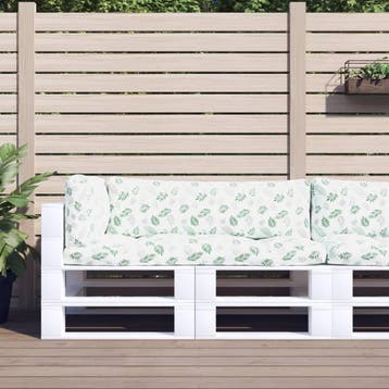 vidaXL Palletkussens 3 st bladpatroon oxford stof, Verzenden, Nieuw