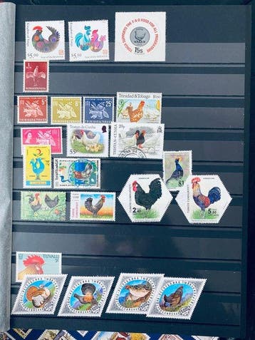 Wereld - Collectie Themas Hanen, Parkieten en Kangoeroes, Gestempeld