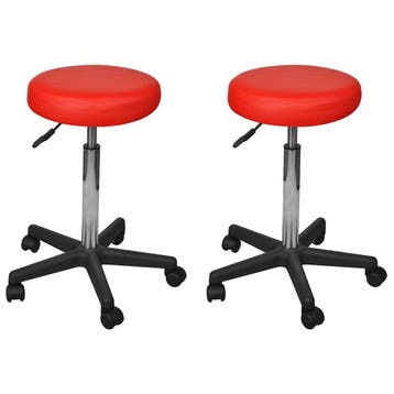 vidaXL Kantoorkrukken 2 st 35,5x84 cm kunstleer rood, Verzenden, Nieuw