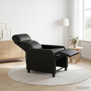 vidaXL Massage Relaxstoel Zwart Kunstleer, Maison & Meubles, Fauteuils, Verzenden
