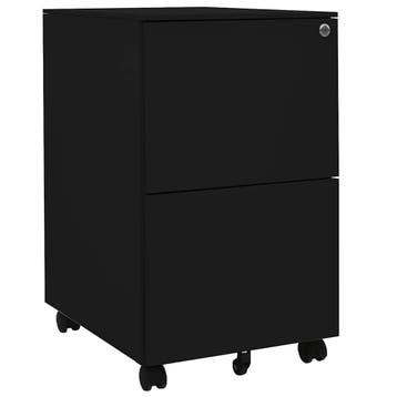vidaXL Ladeblok verrijdbaar 39x45x67 cm staal zwart, Verzenden