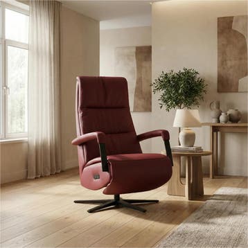 Leren relaxfauteuil met hartbalans Core - Massif Rubino, Ophalen of Verzenden