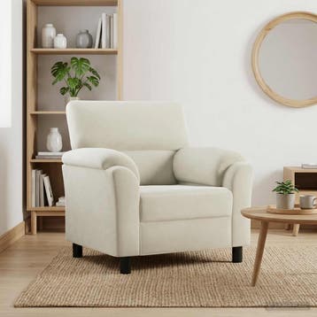 vidaXL bank / zetel Crèmekleurig 94 x 85 x 93 cm fluweel, Huis en Inrichting, Zetels | Zetels, Verzenden, Nieuw
