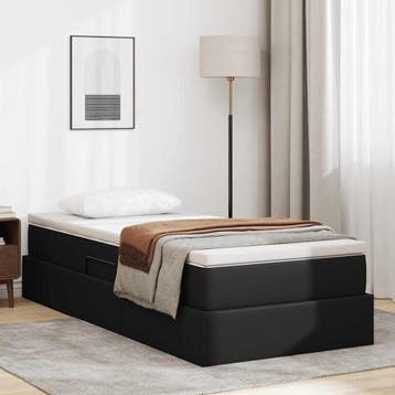 vidaXL Opslag bed met matras met matras Zwart 90 x 200 cm, Verzenden, Nieuw