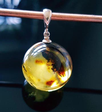 Amber Zeldzame natuurlijke Baltisch amber ronde bol hanger-