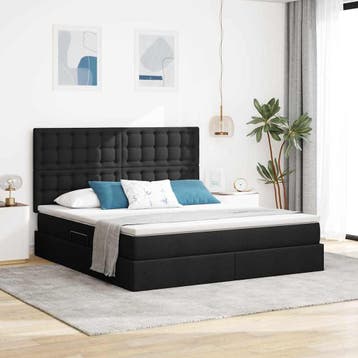 vidaXL Opslag bed met matras met hoofdeinde Zwart 160 x 200, Verzenden, Nieuw