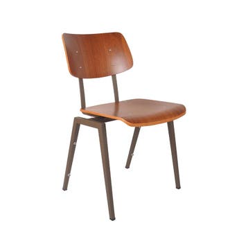 Stoel Stapelbaar | Bruin | Hout | Forest Metalen Frame | 2, Verzenden